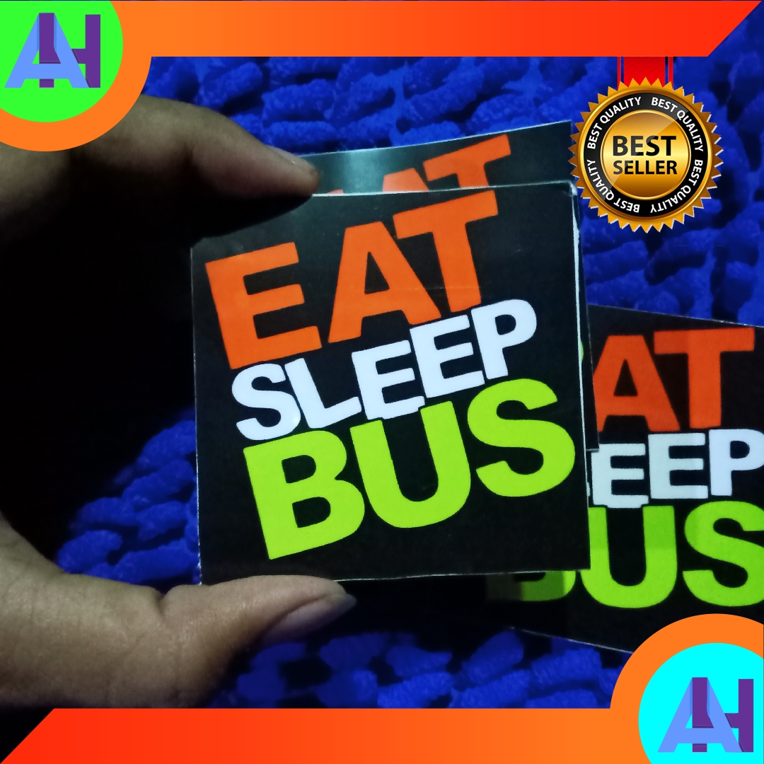 desain kaos eat sleep bus
