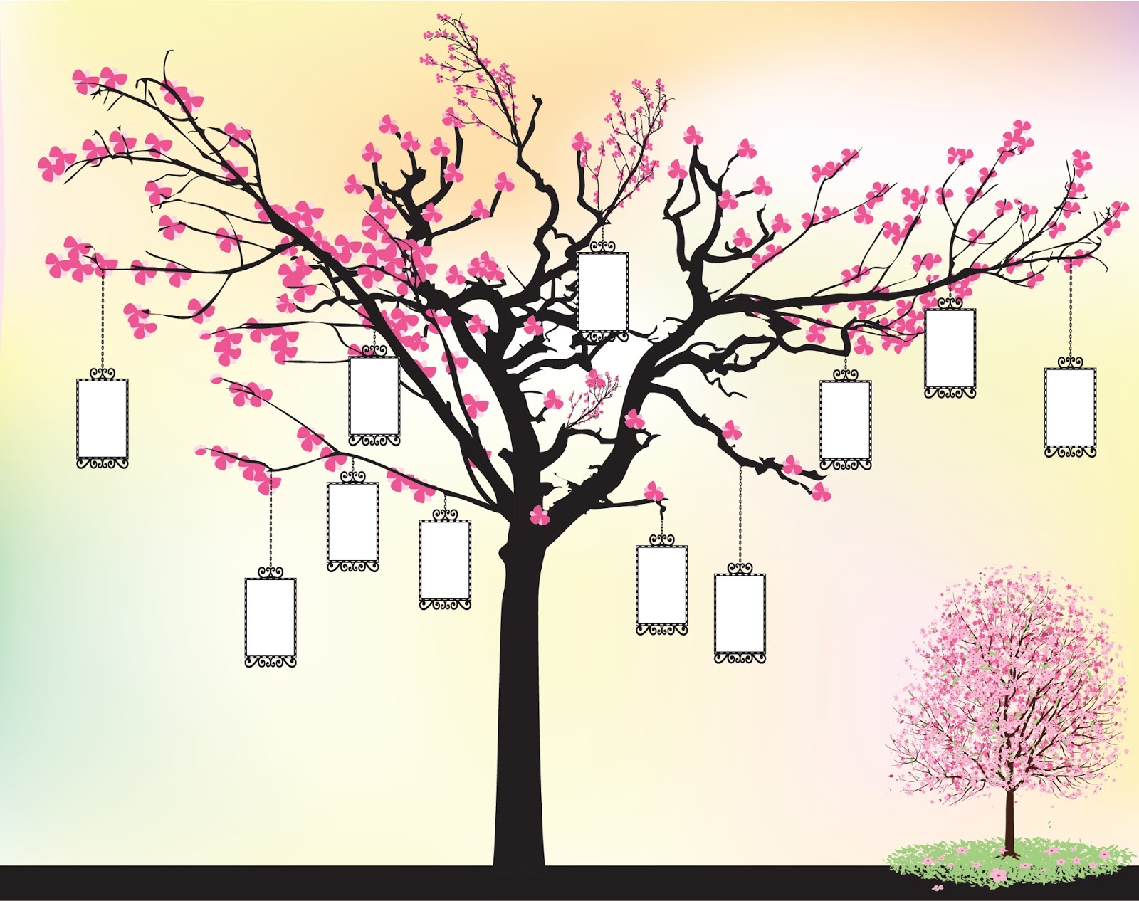 desain gambar pohon sakura di kaos
